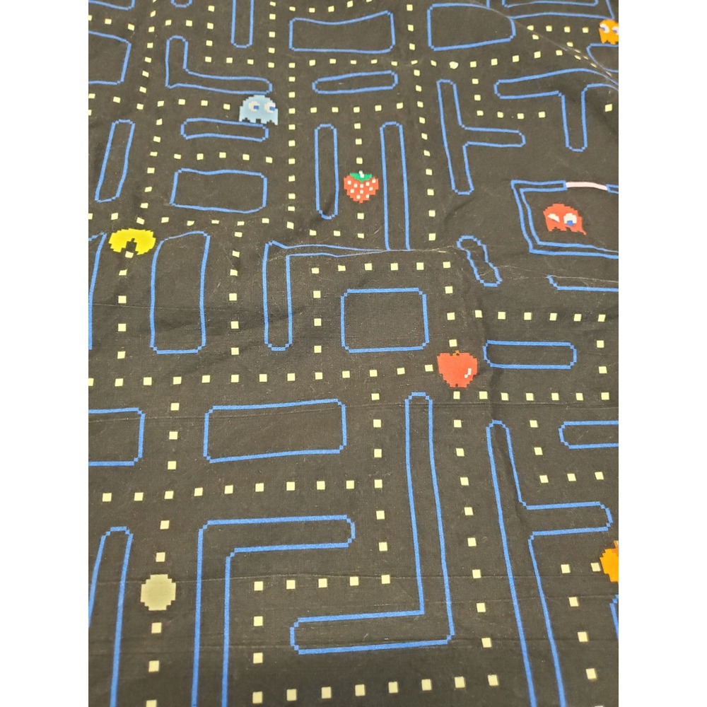 Pottery Barn Teen Pac Man Glow in the Dark Cotton Fitted Full Sheet Video Gamer